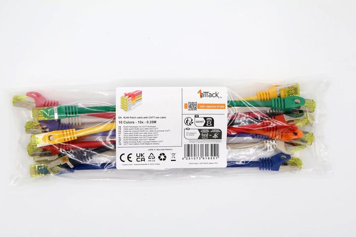 Produktbild 1aTTack Cat.7 Netzwerkkabel-Set (10 Stück) (PiMF, S/FTP, CAT7)