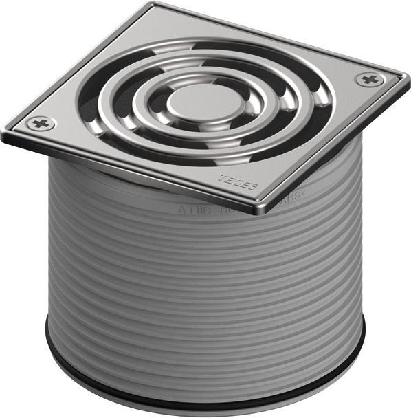 TECE TECEdrainpoint S stainless steel screw-in grate frame including design grate 100x100mm (100 mm)