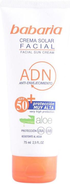 Babaria SOLAR ADN crema solar facial aloe vera SPF50 75 ml (Crème solaire visage, SPF 50, 75 ml)