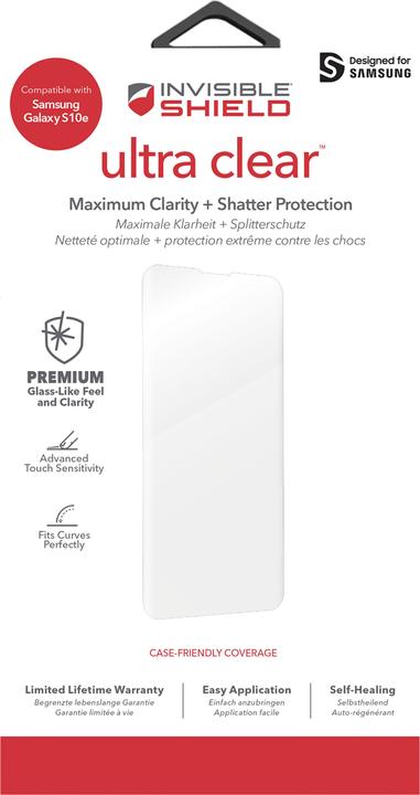 Produktbild Zagg InvisibleShield 200202662 Displayschutzfolie Transparente Displayschutzfolie Mobiltelefon (1 Stück, Samsung Galaxy S10e)
