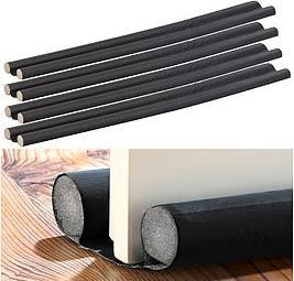 Image du produit Infactory Lot de 4 stop-courants d'air pour portes jusqu'à 60mm d'épaisseur, noir (4 pièce(s))