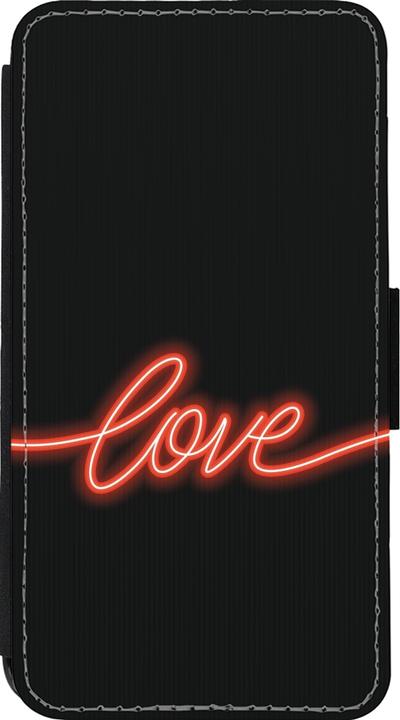 Image du produit PhoneLook Coque Wallet noir Valentine 2023 neon love (Apple iPhone 13 mini)