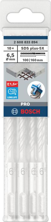 Produktbild Bosch Professional Zubehör PRO SDS plus-5X Hammerbohrer, 6,5 x 100 x 160 mm (6.5 Millimeter)