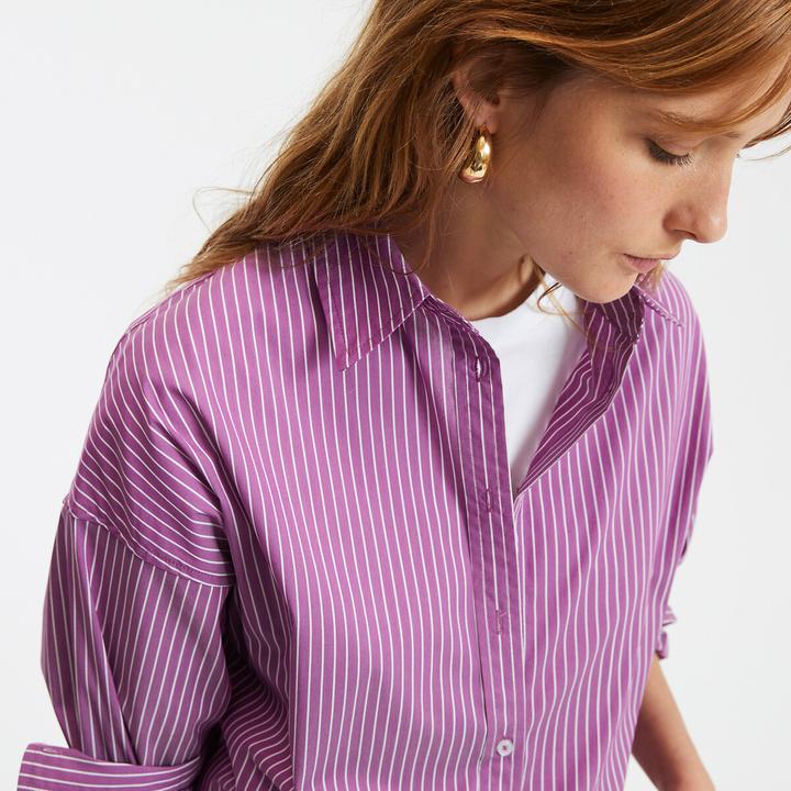 Actual product image La Redoute Collections Wide shirt blouse with stripes Signature APOLLINE (38)