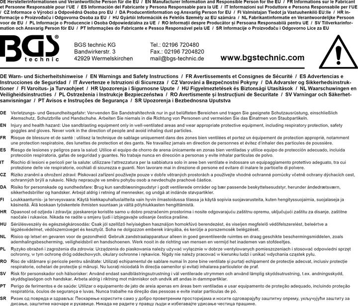 Produktbild BGS Druckluft-Sandstrahlkabine