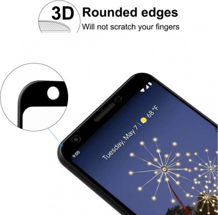 Produktbild Screenguard Google Pixel 3a Full Screen Panzerglas Schutzfolie 2.5D 9H (1 Stück, Google Pixel 3a)