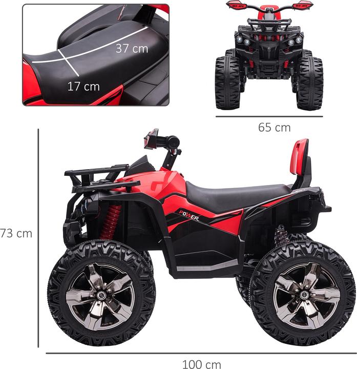 Produktbild Swisshandel24 Kinderelektro-Auto Elektro-Quad, Scheinwerfer, MP3-Musikplayer, 3-5 Jahre, 3-8 km/h, Metall, Rot, 10 (12 V)