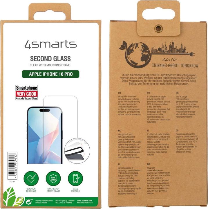 Actual product image 4smarts Second Glass (1 Piece, Apple iPhone 16 Pro)