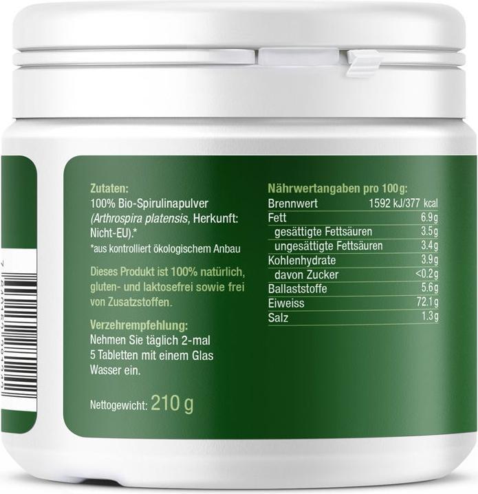 Actual product image Effective Nature Organic spirulina (420 Piece, Pills, 210 g)