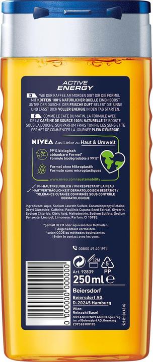 Image du produit NIVEA Douche de soin Active Energy Fl 250 ml (250 ml)
