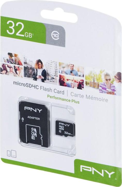 Actual product image PNY Performance Plus incl. adapter (32 GB, microSDHC, U1, UHS-I)