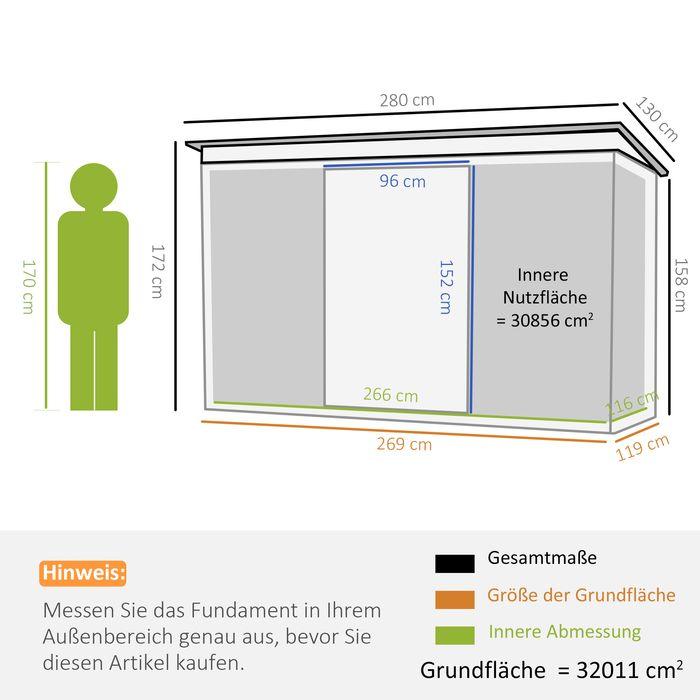 Actual product image Swisshandel24 Garden shed, garden shed, tool shed with sliding door, ventilation window, mono-pitch roof