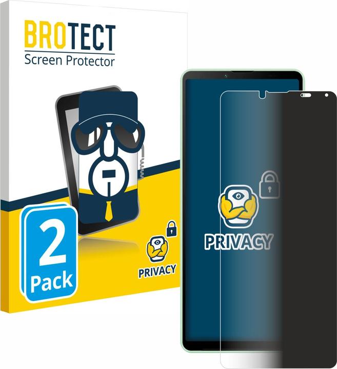 Productafbeelding BROTECT Anti-spionnetje privacyfolie Beschermfolie tegen blauw licht (2 Stuk, Sony Xperia 10 V)