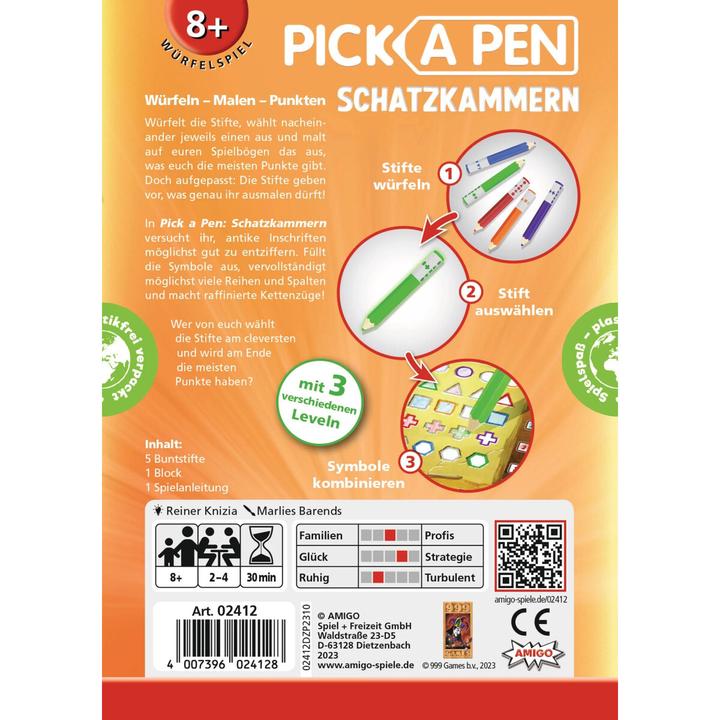 Image du produit Amigo Pick a Pen : Jeu de cube Trésorerie (Allemand)
