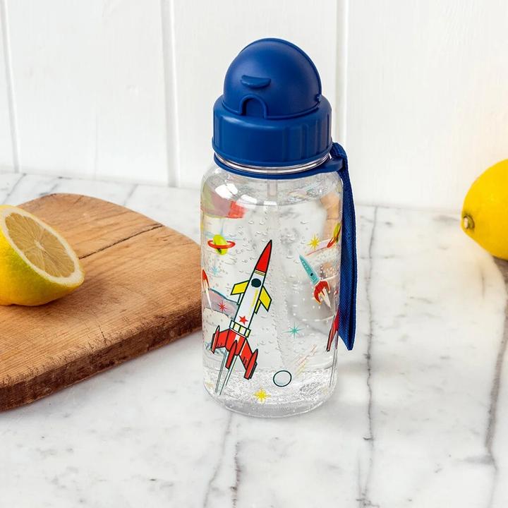 Immagine prodotto Rex London Borraccia per bambini con cannuccia 500 ML - Space Age clear (0.50 l)