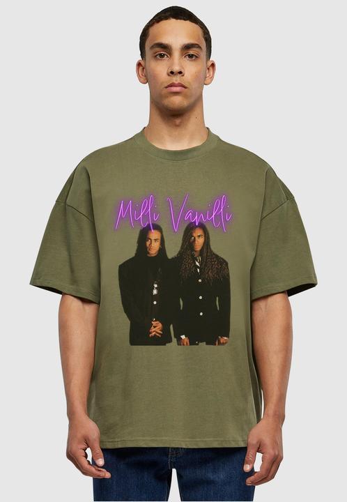 Actual product image Merchcode Milli Vanilli - Band Picture Neon Ultra Heavy Tee - 131259 (L)