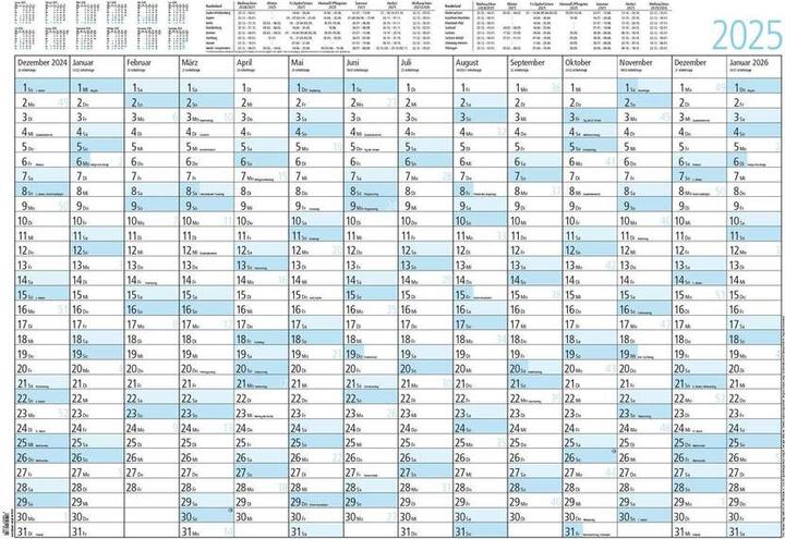 Produktbild Jahresplaner 2025, 86x61cm, Plakatkalender mit 14 Monaten auf 1 Seite, Mondphasen (86 x 61 cm, Deutsch)