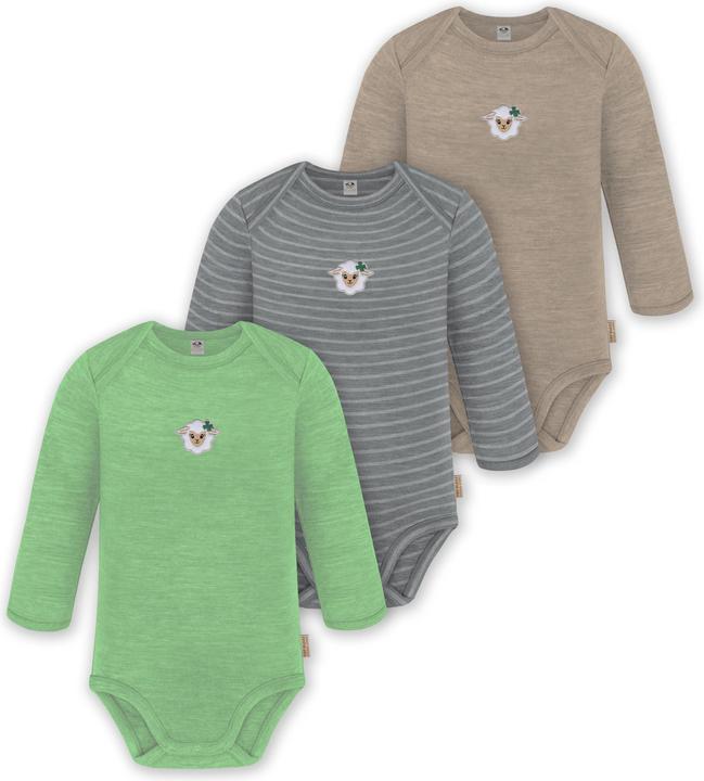 Normani 3er Pack Baby Merino Body Langarm „Auckland" - 9375
