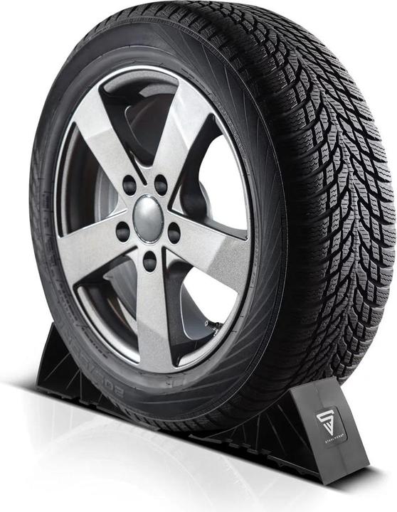 Actual product image Stahlwerk Wheel chocks with bracket GT-01 ST set of 4 up to 1.5t axle load Wheel chock
