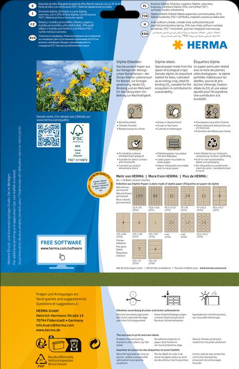Produktbild HERMA Graspapier Etiketten A4