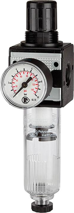 Riegler Filterregler multifix PC-Behälter BG 1 G 1/4 0,5-16 bar HA