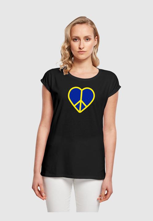 Actual product image Merchcode Ladies Peace - Heart Peace Extended Shoulder T-Shirt - 161405 (L)