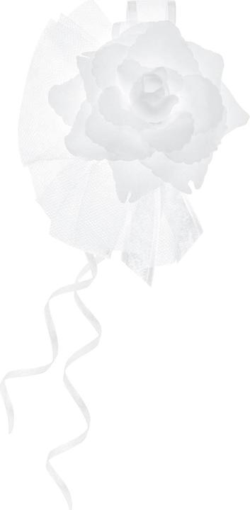 Image du produit Partydeco Accessoires de fête Décoration de voiture Rose 14 cm, 4 pcs, blanc