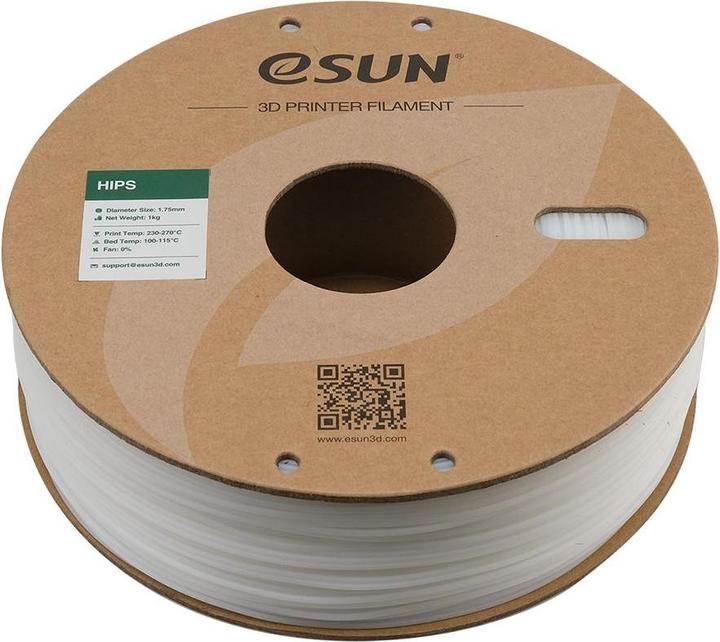 Image du produit eSUN Filament naturel HIPS 1.75mm 1Kg (HIPS, 1.75 mm, 1000 g, Blanc)