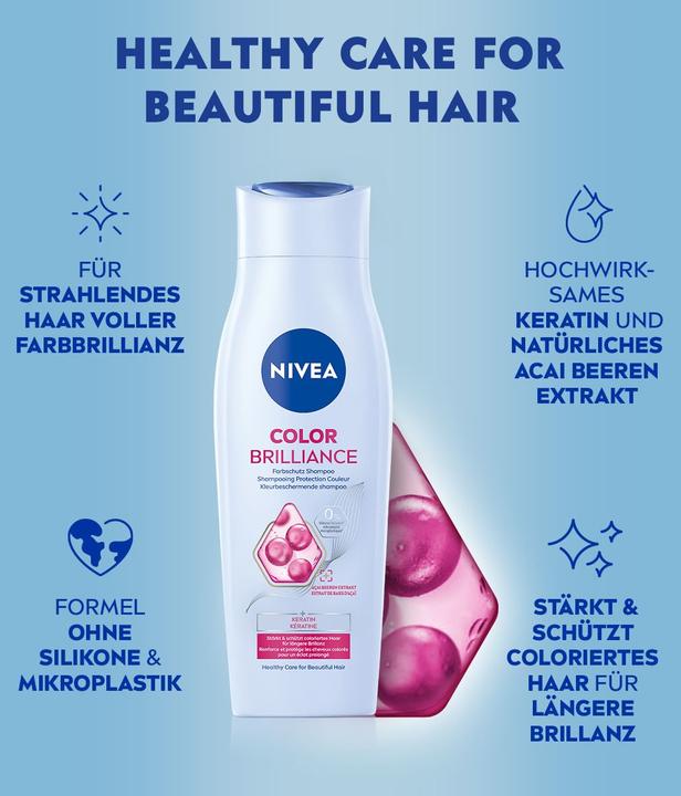 Immagine prodotto NIVEA Brillantezza dei colori (250 ml, Shampoo liquido)