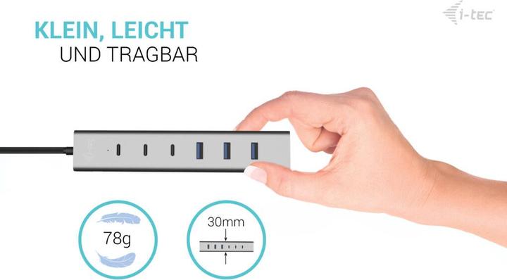 Image du produit i-tec USB-C/USB-A Charging Metal HUB 7 Port 3x USB-C 3.2 Gen. 1 4x USB-A 3.2 Gen. 1 (USB-C, USB-A, 7 Ports)