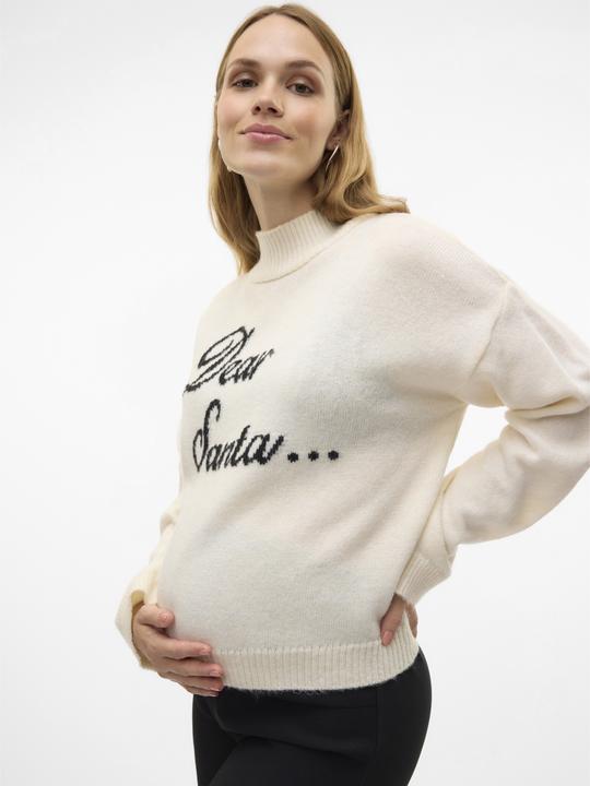 Produktbild Mamalicious Normal geschnitten Hoch geschlossen Gerippte Ärmelbündchen Raglan-Ärmel Tragetasche Strickpullover (L)