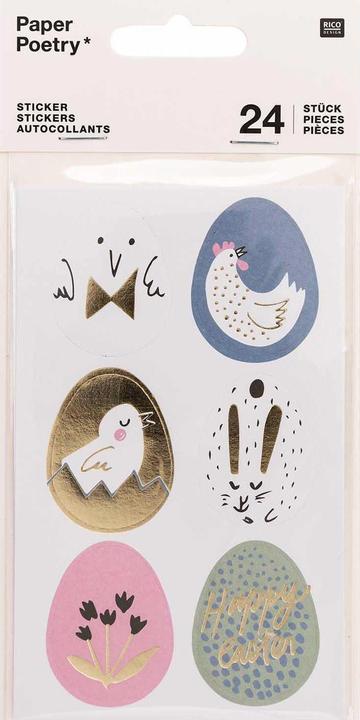 Image du produit Rico Design Oeufs de Pâques autocollants, 4 feuilles (4 x, 0,5 x 10 x 19,5 cm)