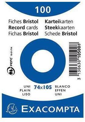 Actual product image Exacompta Index card Format of card: DIN A7 Design of ruling: blank (74 x 105 mm, 205 g/m², 100 x)