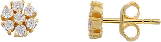 Actual product image Xenox Fancy Cut Gold Stud Earrings (Silver 925)