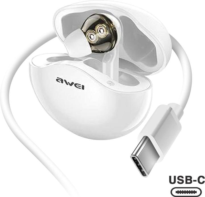 Image du produit Awei Casque Bluetooth 5.3 avec étui de chargement (pas de réduction du bruit, 30 h, Sans fil)