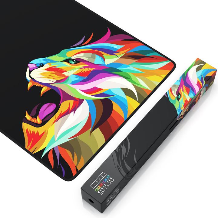 Image du produit Titanwolf Tapis de souris de jeu, Tapis de souris XXXL Speed 1200 x 600 mm, Vitesse & Précision, Colour Lion 2 (XXL)