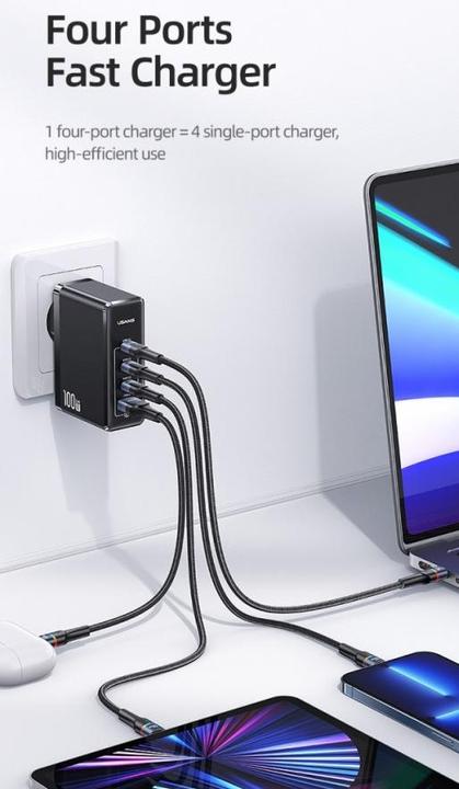 Actual product image Usams T50 Power Adapter (100 W)