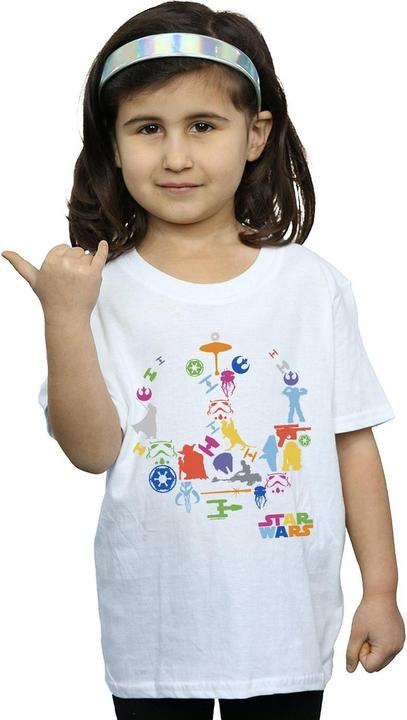Actual product image Star Wars Girls Silhouette Collage Cotton T-Shirt (152, 158)
