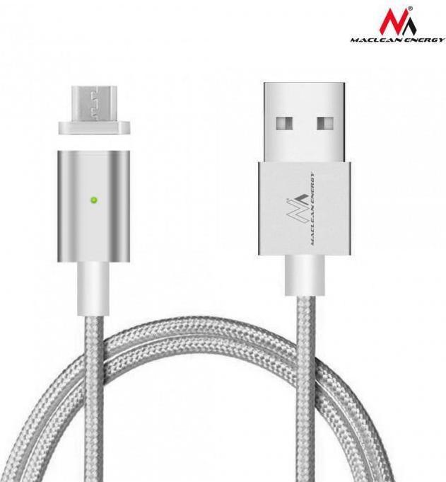 Produktbild Maclean Câble USB vers Lightning ou Micro-USB avec embout magnétique (Argent) (1 m, USB 2.0)