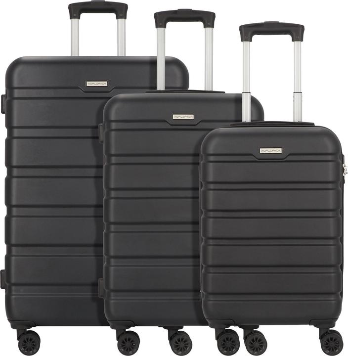 Worldpack Set de 3 trolleys à coque dure Phoenix, noir (94 l, XL (à partir de 115l))