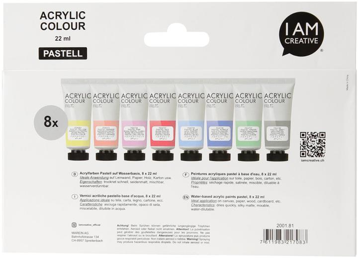 Immagine prodotto I Am Creative Set acrilico Basic (Colorato, Pastello, 176 ml)