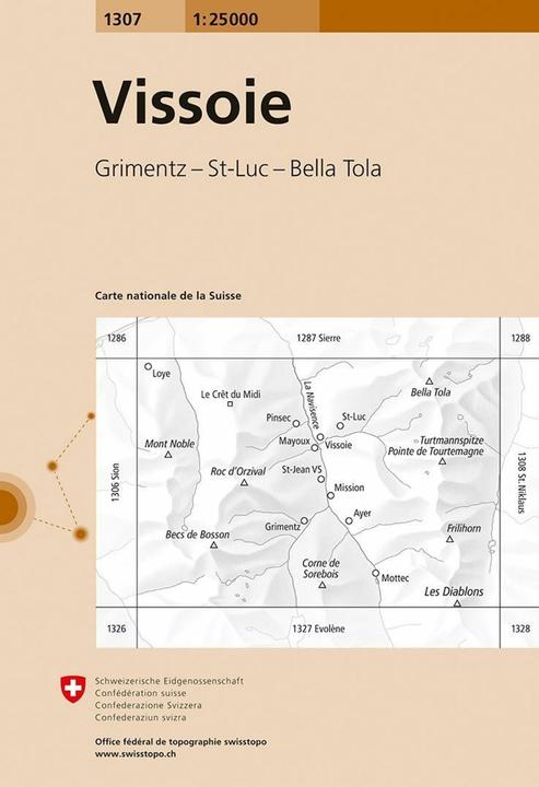Image du produit Carte 1307 Vissoie 1:25'000