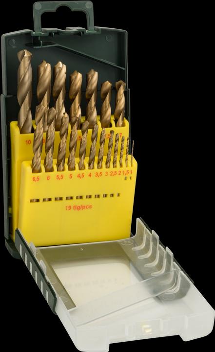 Produktbild Bosch Professional Zubehör 19-teiliges HSS-TiN-Metallbohrer-Set (1 mm, 1.5 mm, 2 mm, 2.5 mm, 3 mm, 3.5 mm, 4 mm, 4.5 mm, 5 mm, 5.5 mm, 6 mm, 6.5 mm, 7 mm, 7.5 mm, 8 mm, 8.5 mm, 9 mm, 9.5 mm, 10 mm)