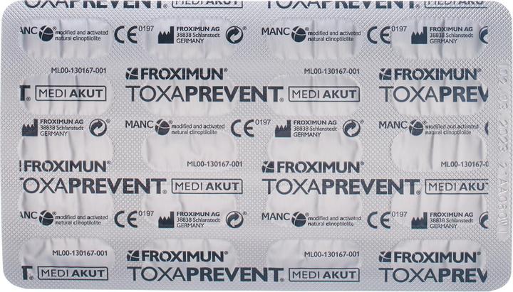 Valori nutrizionali e ingredienti Froximun Toxaprevent Medi AKUT (60 Pezzo/i, Pillole, 500 g)