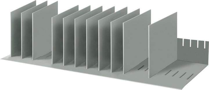 Produktbild Paperflow Belegfach, flexible Einteilung, grau aus Polystyrol, mit 10 Trennelementen