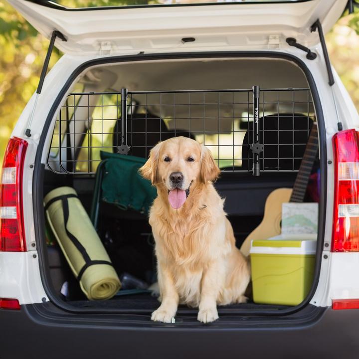Image du produit tectake Grille de protection pour chien Balu, réglable en largeur, 2 ceintures de sécurité (Chien, Réflecteurs)