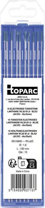 Immagine prodotto Toparc Elettrodi di saldatura al tungsteno-lantanio WL20 10 pezzi (Ø x L) 1,6 mm x 150 mm