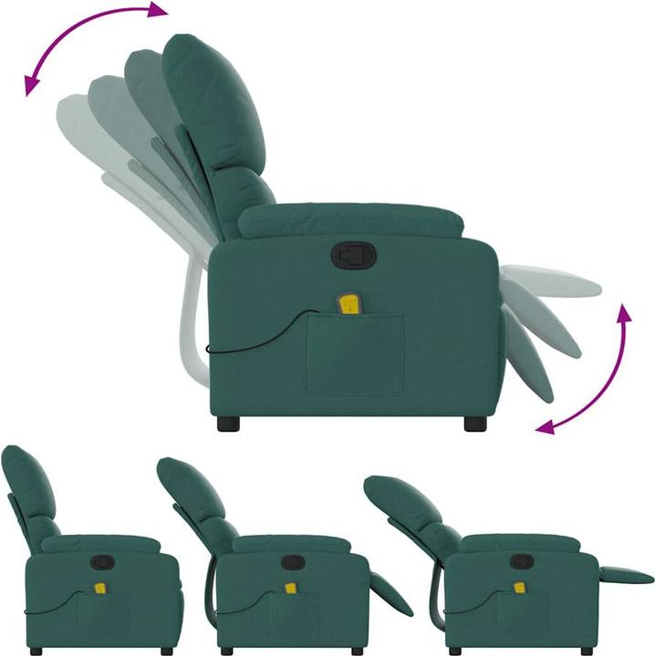 Produktbild VidaXL Massagesessel Dunkelgrün Stoff,Farbe: Dunkelgrün,Material