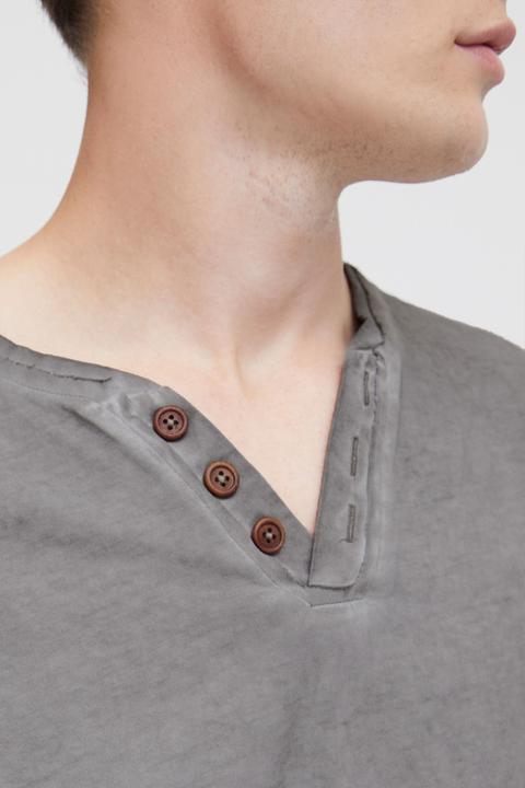 Actual product image Solid Tinox Men's Longsleeve With V-Neck Made Of 100% Cotton (L)