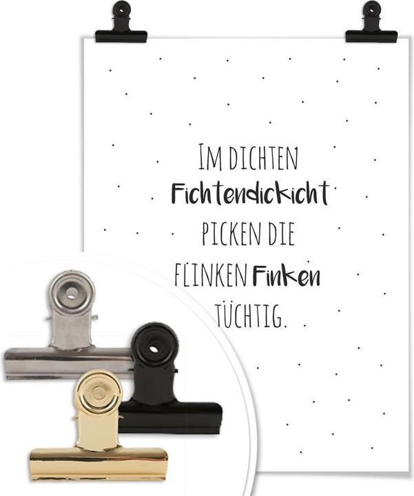 Produktbild Trenddeko Zungenbrecher - Im dichten Fichtendickicht (30 x 40 cm)